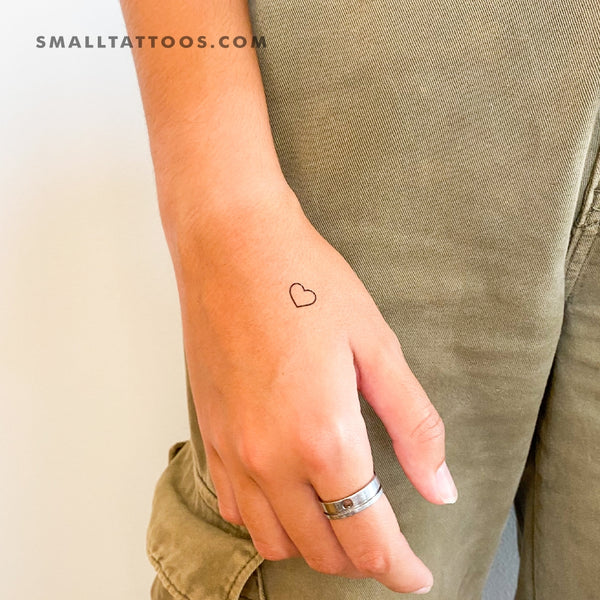 Tiny Heart Outline Temporary Tattoo (Set of 3)