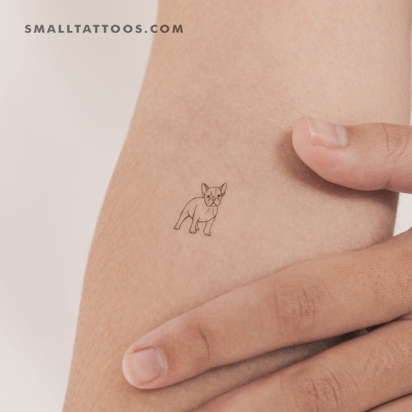 Tiny French Bulldog Temporary Tattoo (Set of 3)