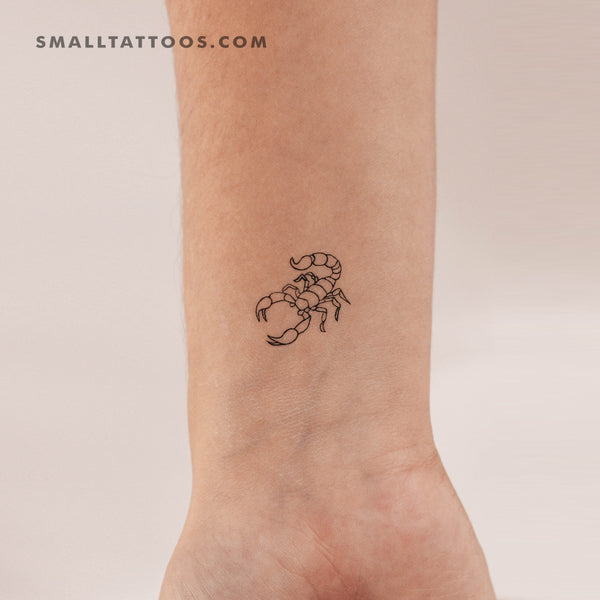 Fine Line Scorpion Temporary Tattoo (Set of 3)