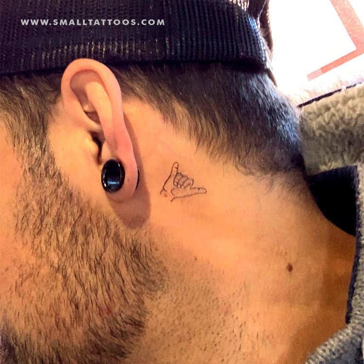 Small Shaka Sign Temporary Tattoo (Set of 3)
